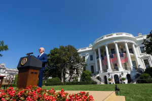 President Joe Biden delivers remarks on the South Lawn of the White House Tuesday, August 9, 2022