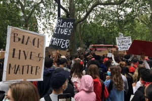 Black Lives Matter peaceful protest on 3 June 2020 from Hyde Park to Trafalgar Square.