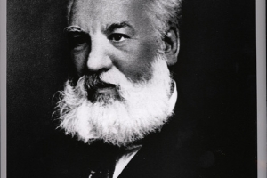 Portrait of Alexander Graham Bell (1847-1922) born in Scotland, Inventor of first practical telephone