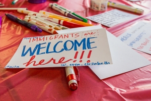 Immigrants Are Welcome Here Sign