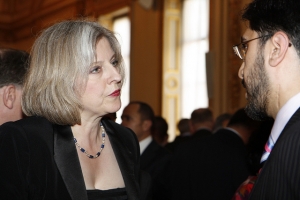 Prime Minister Theresa May former Home Secretary at the reception for the Diplomatic Corps