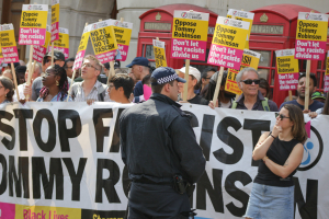 Counter protesting “Tommy Robinson” supporters, central London 24th August 2019.