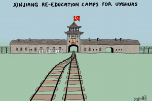 Xinjiang re-education camps: Cartoon by Stephff