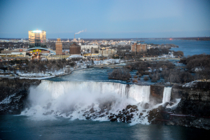 Niagara Falls is a group of three waterfalls between Ontario in Canada and New York State. 8 April 2017