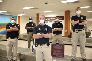 ICE Homeland Security Investigations (HSI) Agents inspect international cargo during COVID-19 22 May 2020