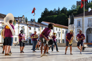 Tomar - street animation in pandemic times, Portugal 25 July 2020