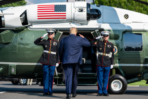 President Donald J. Trump boards Marine One in new Jersey 9 August 2020