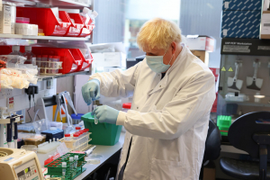 Boris Johnson visits the Jenner Institute, Oxford where coronavirus research is carried out 18 September 2020