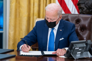 President Joe Biden signs executive orders on immigration Tuesday, Feb. 2, 2021, 