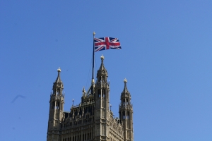 The Union Jack flag on Westminster Houses of Parliament 262