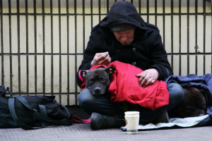 Homeless man in London