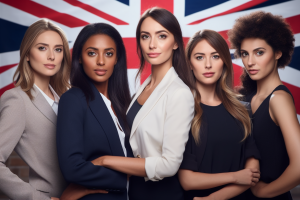 Diverse Female Office Workers in UK Office AI Generated