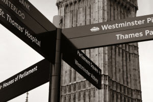 Sign near Houses of Parliament, London, UK