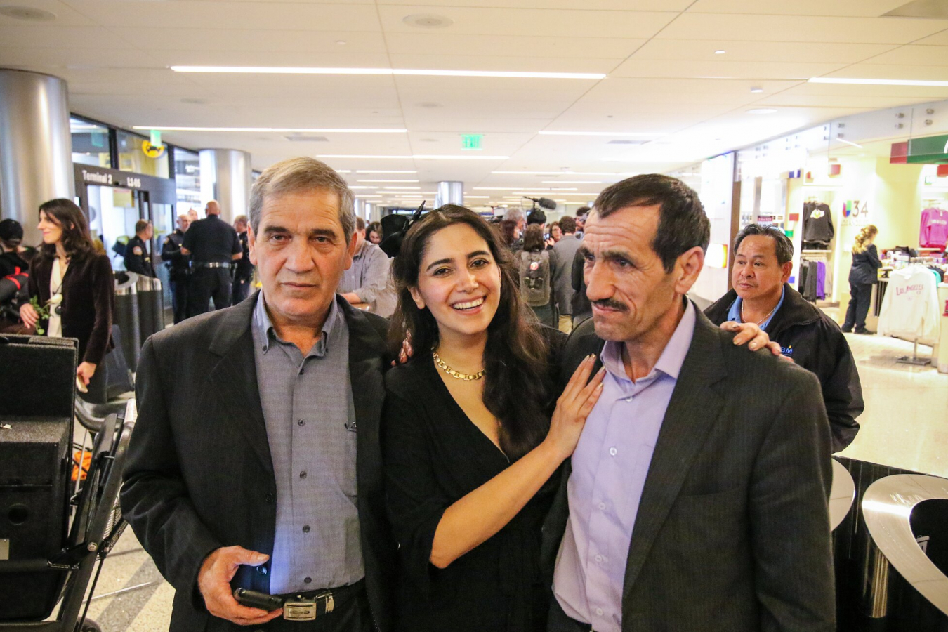 Mayor Garcetti welcomes Mr. Vayeghan. The first person subjected to the President's travel ban who was able to return to US following Court Order. 2 February 2017
