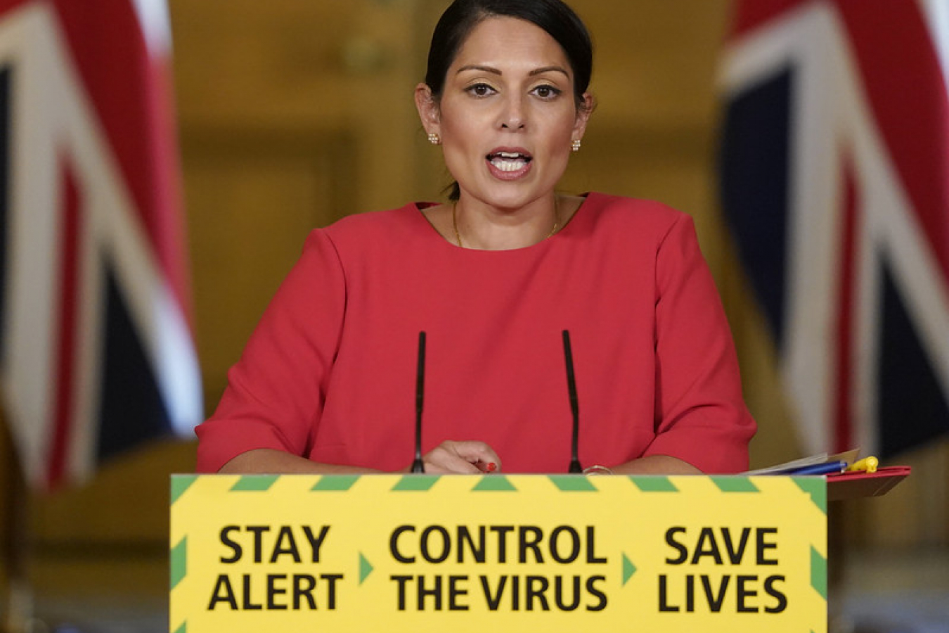 Priti Patel, Home Secretary at Covid-19 Press Conference 22 May 2020 Priti Patel, Home Secretary at Covid-19 Press Conference 22 May 2020
