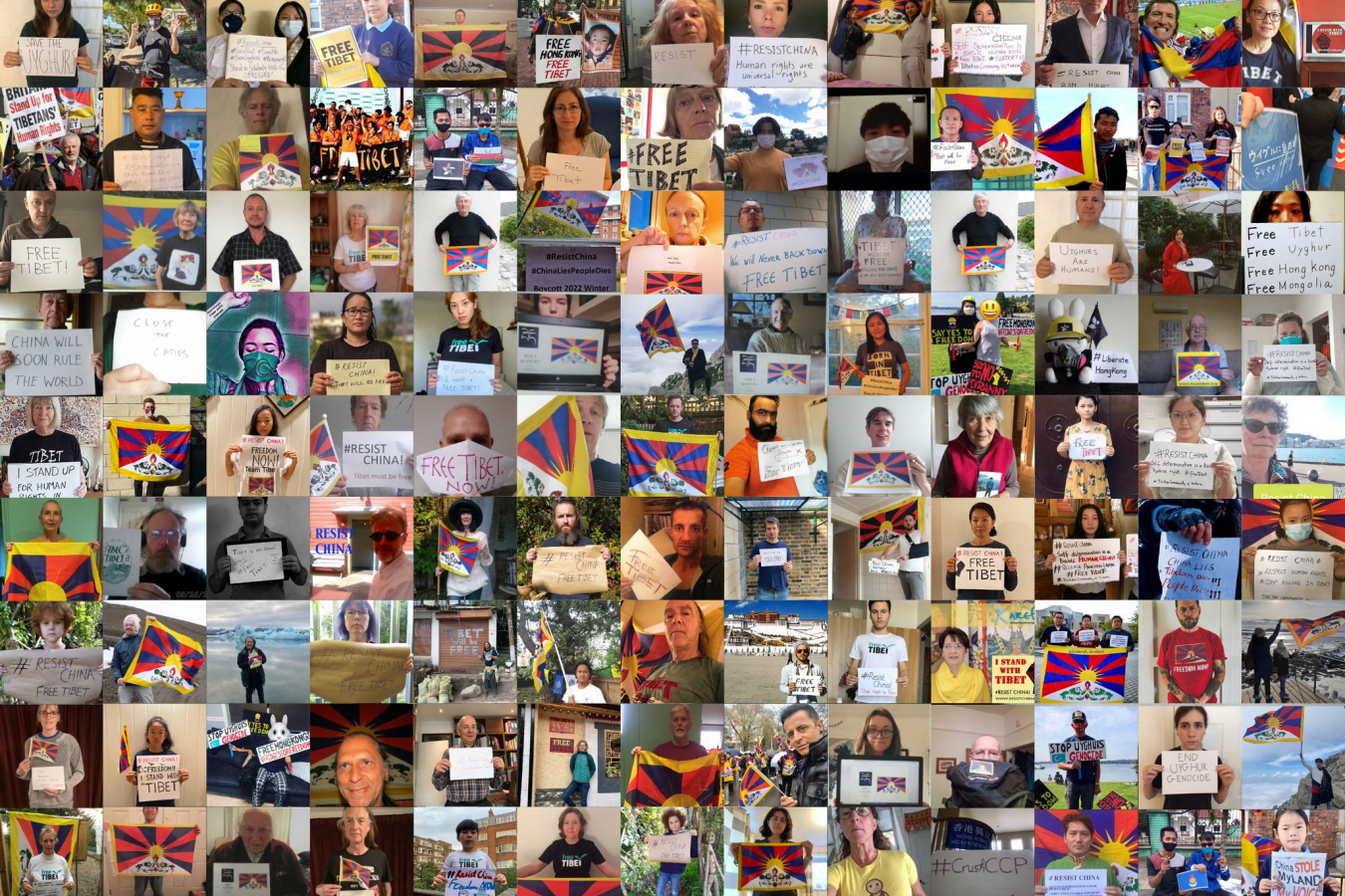 Free Tibet Wall of Resistance 1 October 2020