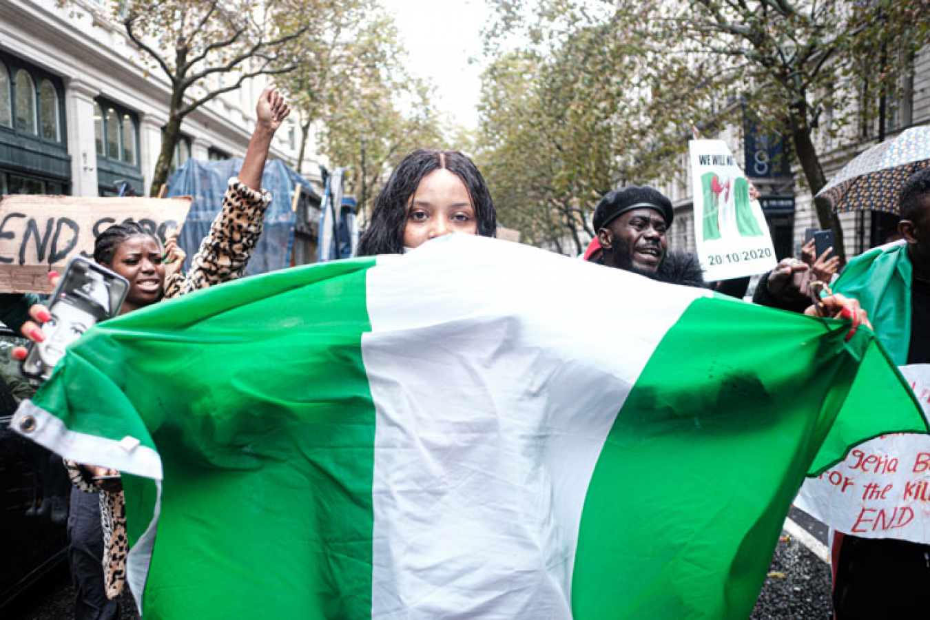 nigerian flat at rally