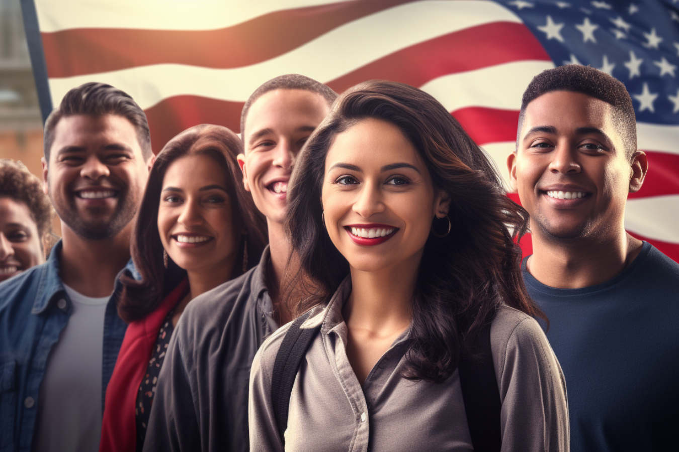 Green Card Lottery 2025: Entry period now open! - Diverse group of immigration US Flag Background